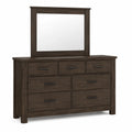 Cómoda de Madera con Espejo y 7 Cajones Marrón
