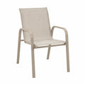 Silla de metal y textileno beige 55x60x85 cm