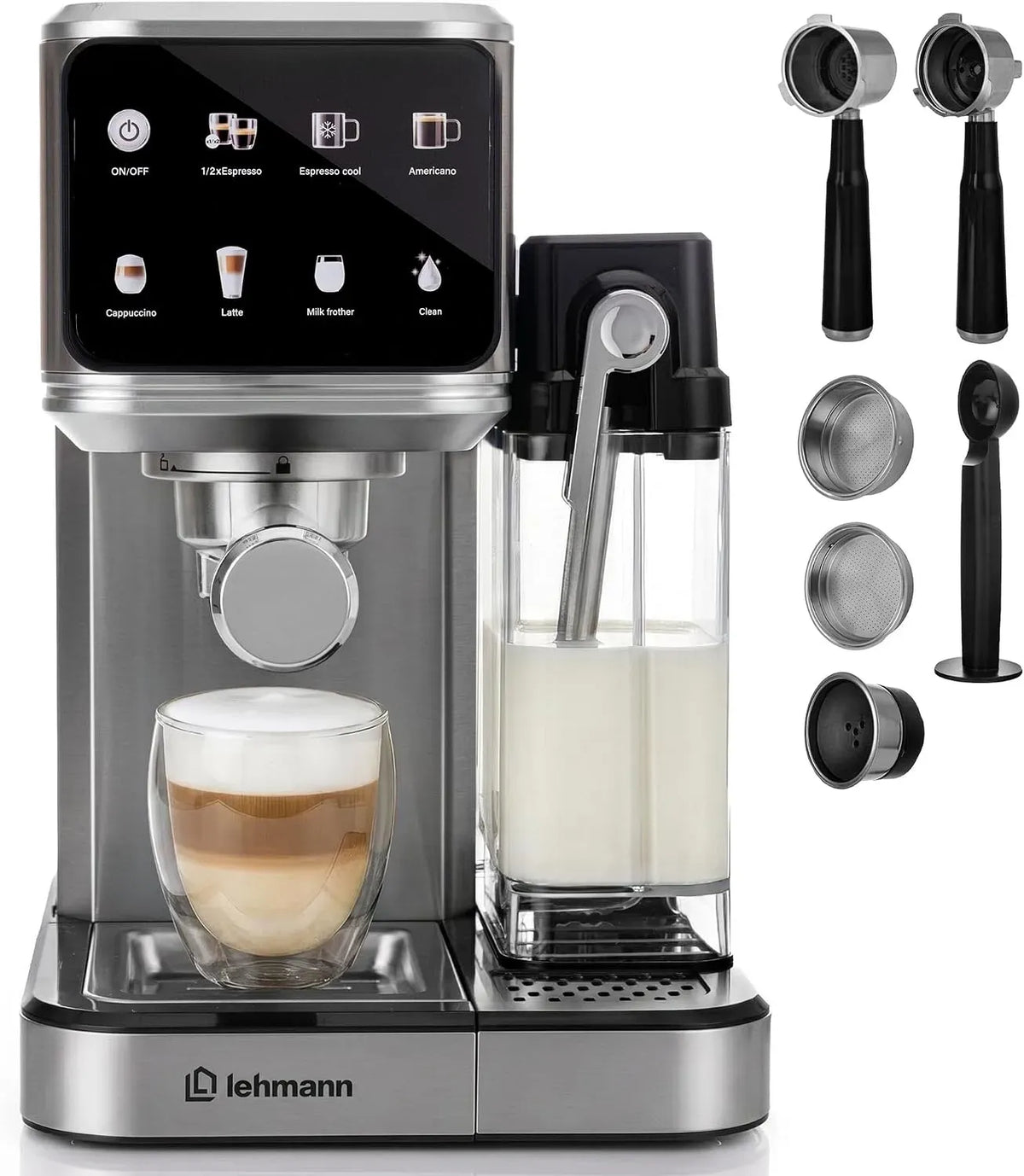 Espressomaschine, LEHMANN 7-in-1, Siebträgermaschine 20 Bar