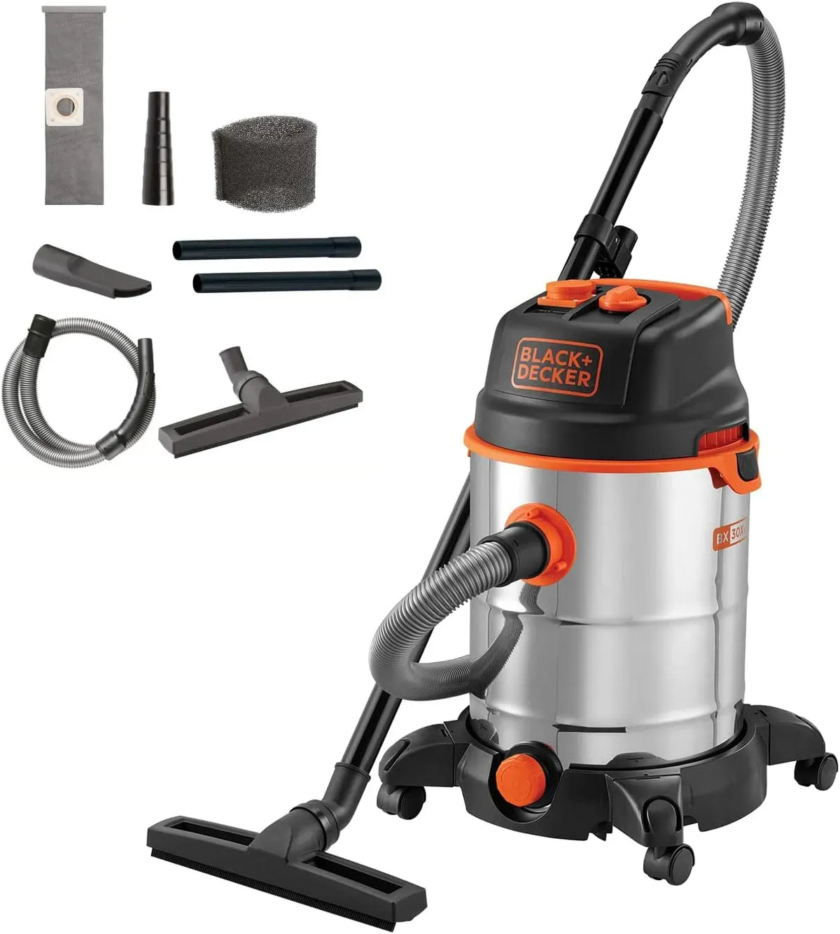 Black+Decker BXVC30XTDE Elektrowerkzeug, Trockensauger, Steckdose, 30 L, 1600 W, Schwarz, für Elektrowerkzeug