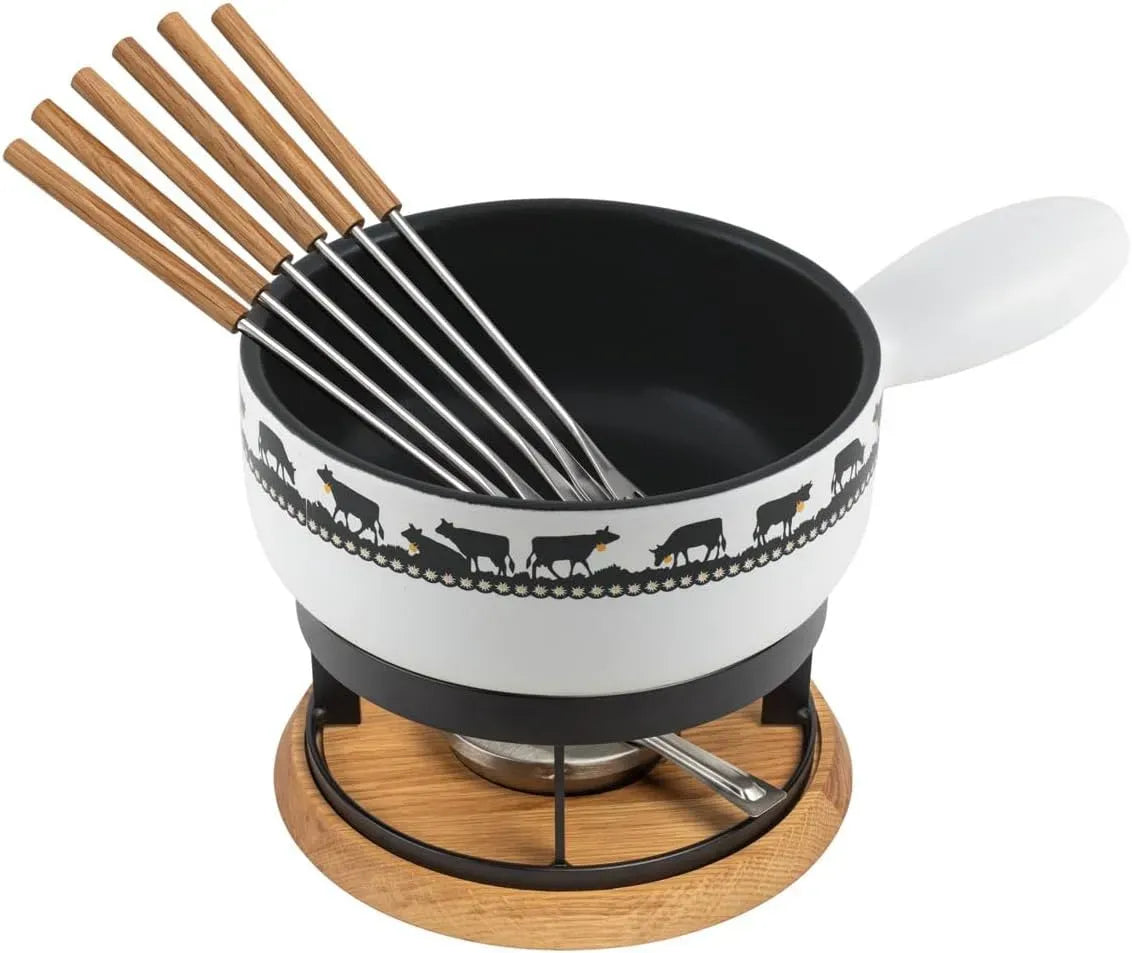 Käsefondue, KUHN RIKON, 23 cm, Käsefondue Set Induktion Goldglocke & Eiche Ø 23 cm