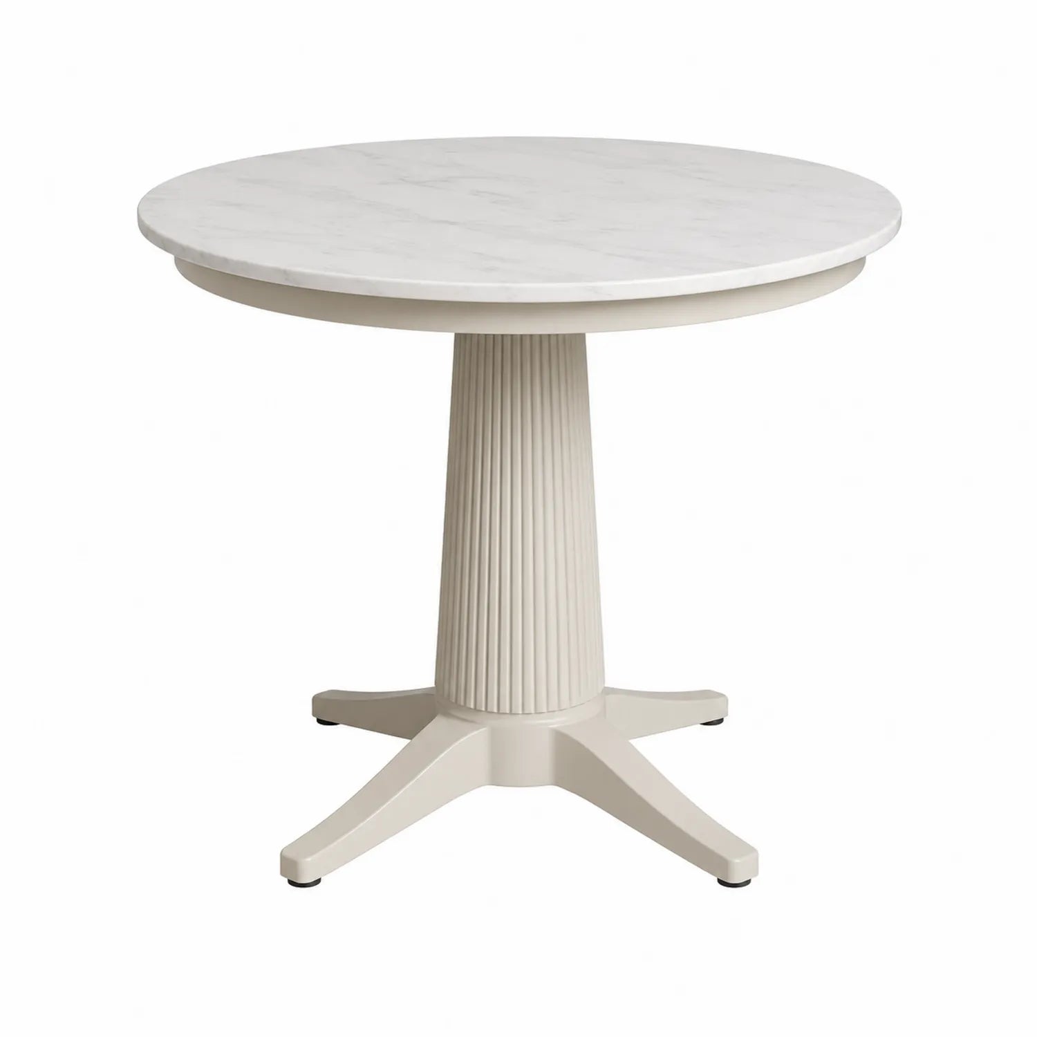 Mesa redonda de mármol y resina beige 100 cm
