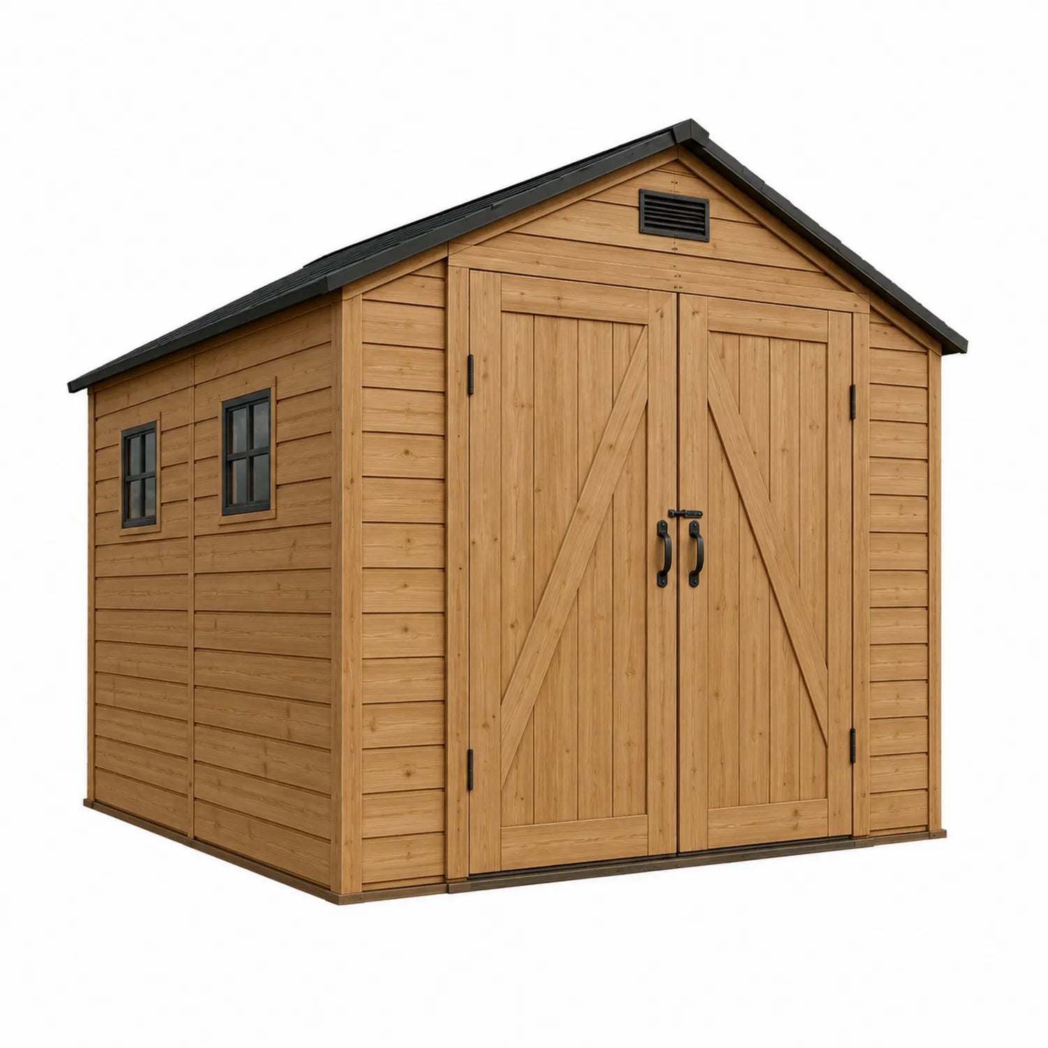 Caseta de almacenamiento exterior de madera con puertas dobles 250x200x210 cm