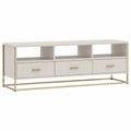 Mueble de TV de MDF y Metal Blanco con Cajones