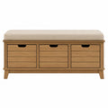 Banco de madera con cojín de poliéster 100x40x50 cm