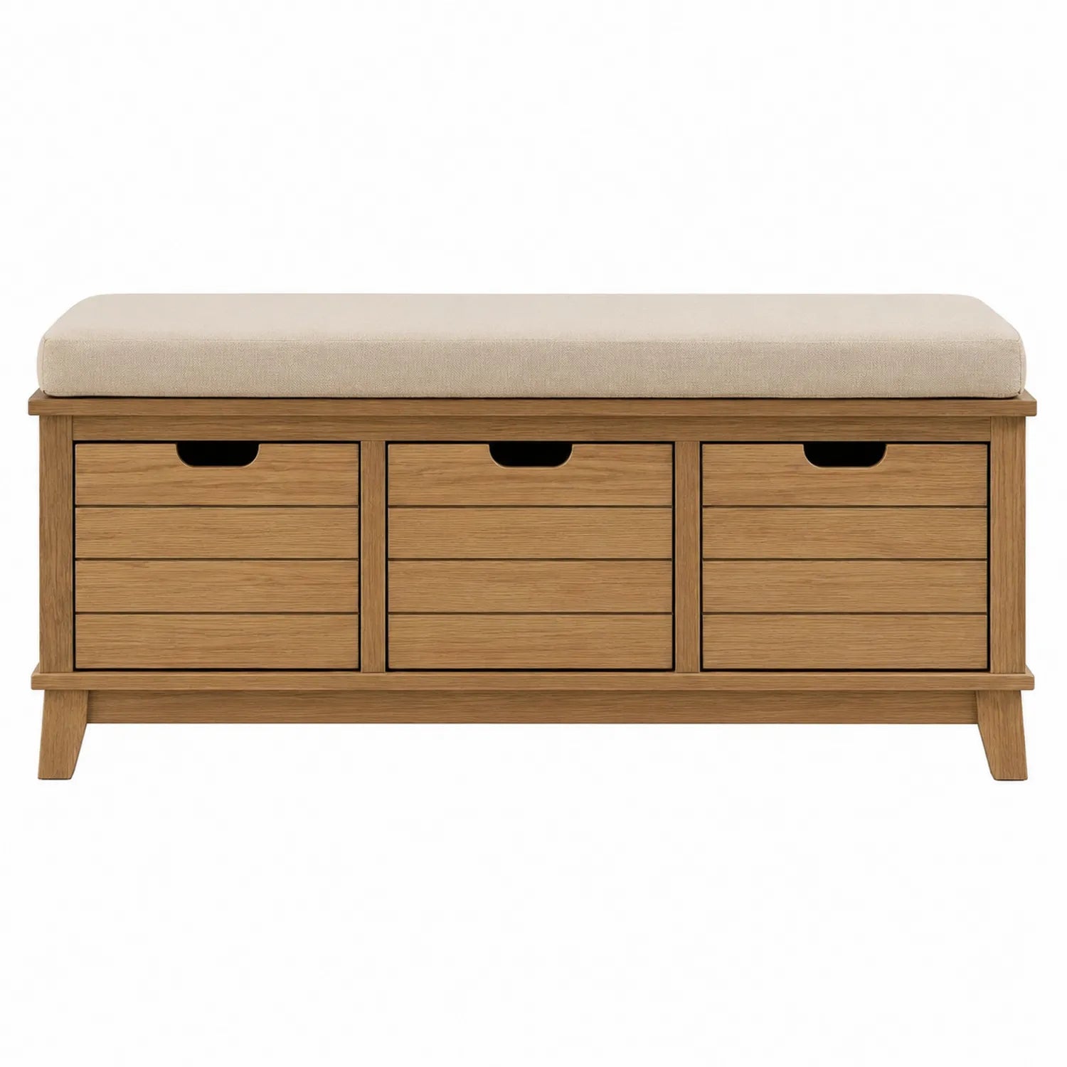 Banco de madera con cojín de poliéster 100x40x50 cm