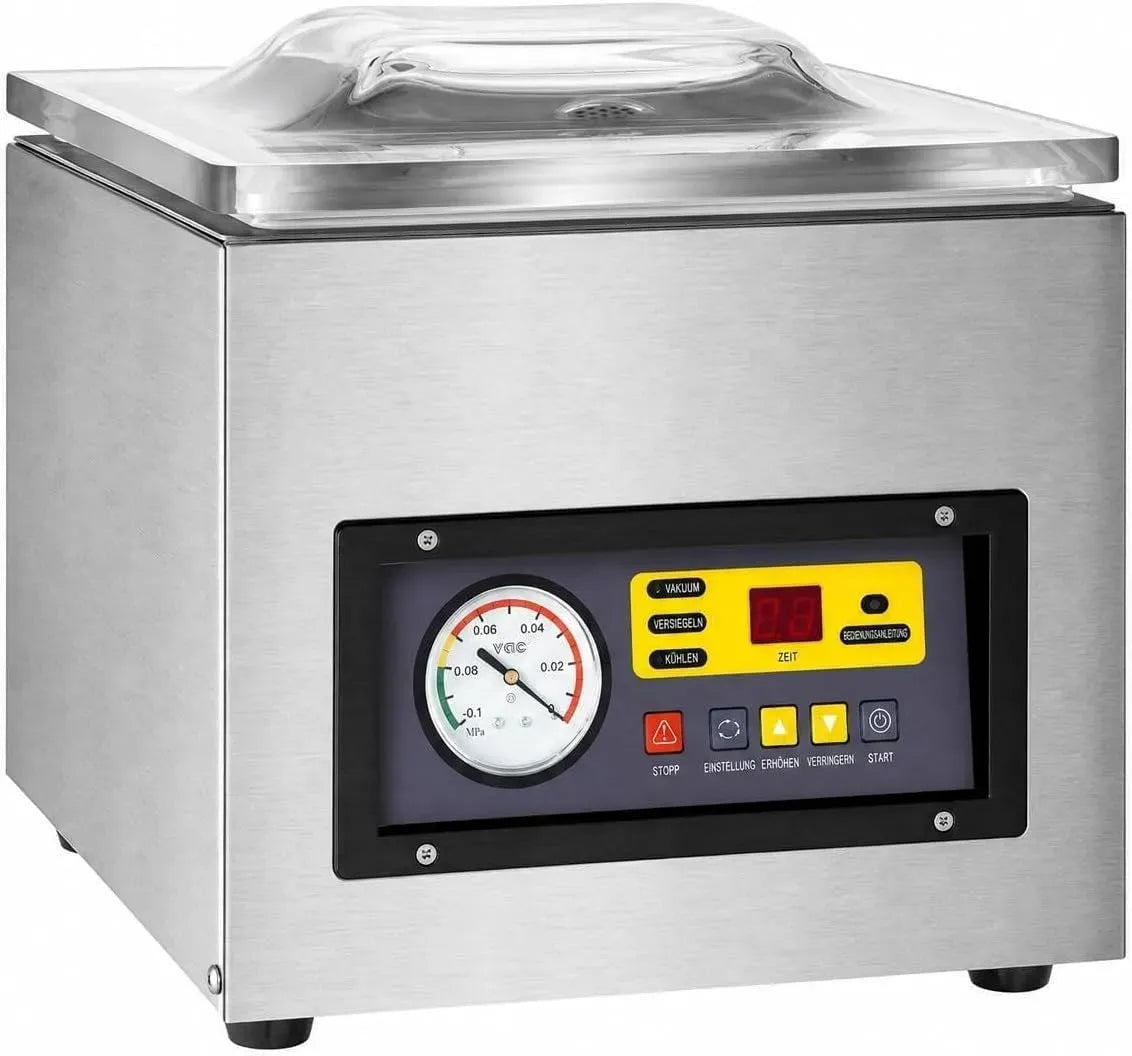 3-in-1 Kammervakuumierer, Vakuumiergerät, Tisch, Vakuumierer für Lebensmittel, 120 W, 220 V, gewerblich, Edelstahl