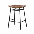 Taburete de Madera y Metal Negro 45x30x65 cm