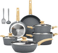 12-teilig Kitchen Academy Induktion Topfset, Antihaft Pfannen und Töpfe Set aus Granit, PFOA-, PFOS- & PFAS-frei Kochgeschirr für alle Herdarten