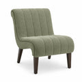 Silla de tela verde con patas de madera 76x66x75 cm