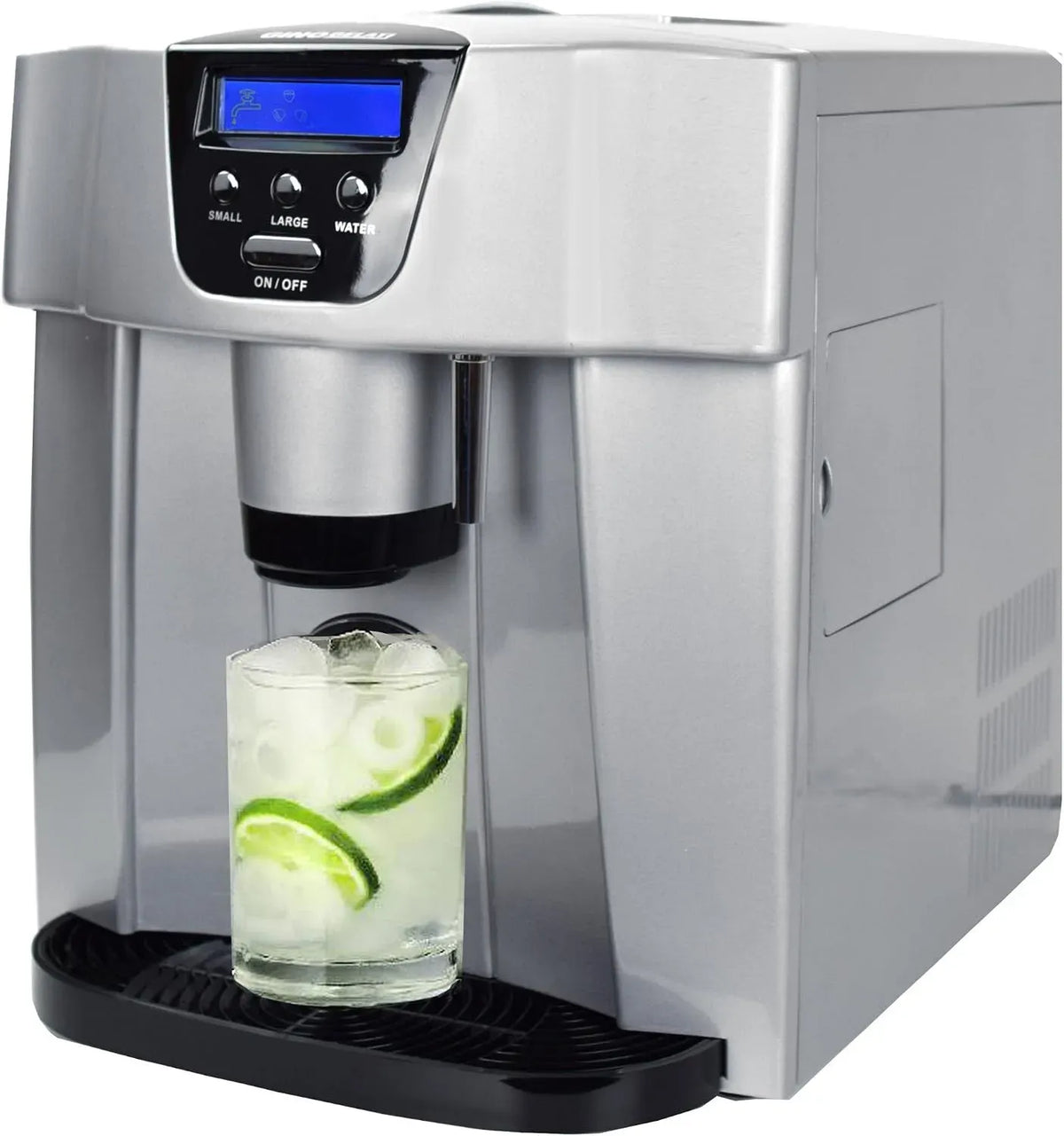 Eiswürfelmaschine, Gino GG-400, Eisbereiter, Eiswürfelbereiter, Gelati Water Digitaler Eiswürfelbereiter mit Eiswasserfunktion Eiswürfelmaschine