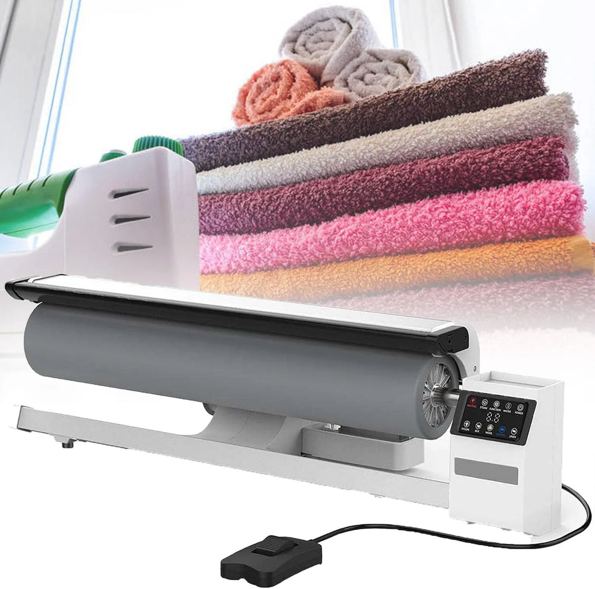 Bügelrollmaschine, 90 cm, 2950 W, Dampf, gewerblich, für professionelle Hotelwäsche und Bettwäsche