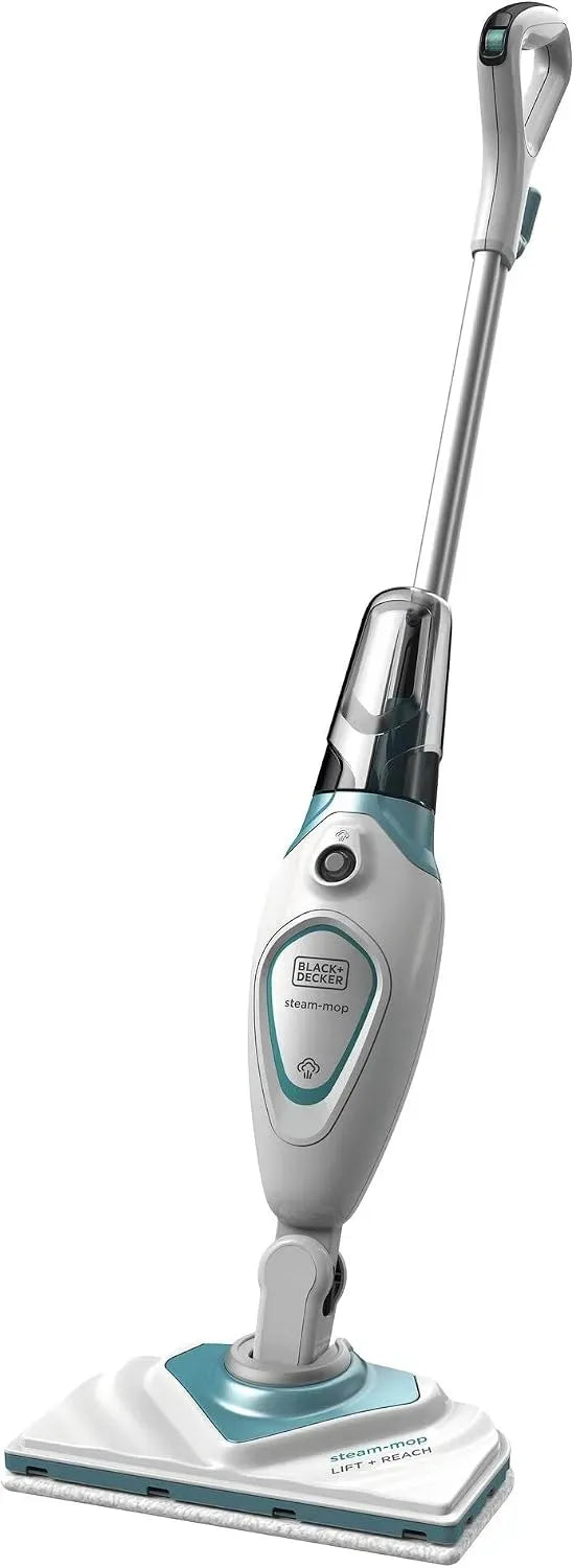 Black+Decker 2-in-1 FSM1616-QS für hygienische, gründliche Sauberkeit, 2-in-1 Dampfbesen, 2 Pads, mit herausnehmbarem Delta-Fuß, einfache, 1.600 W