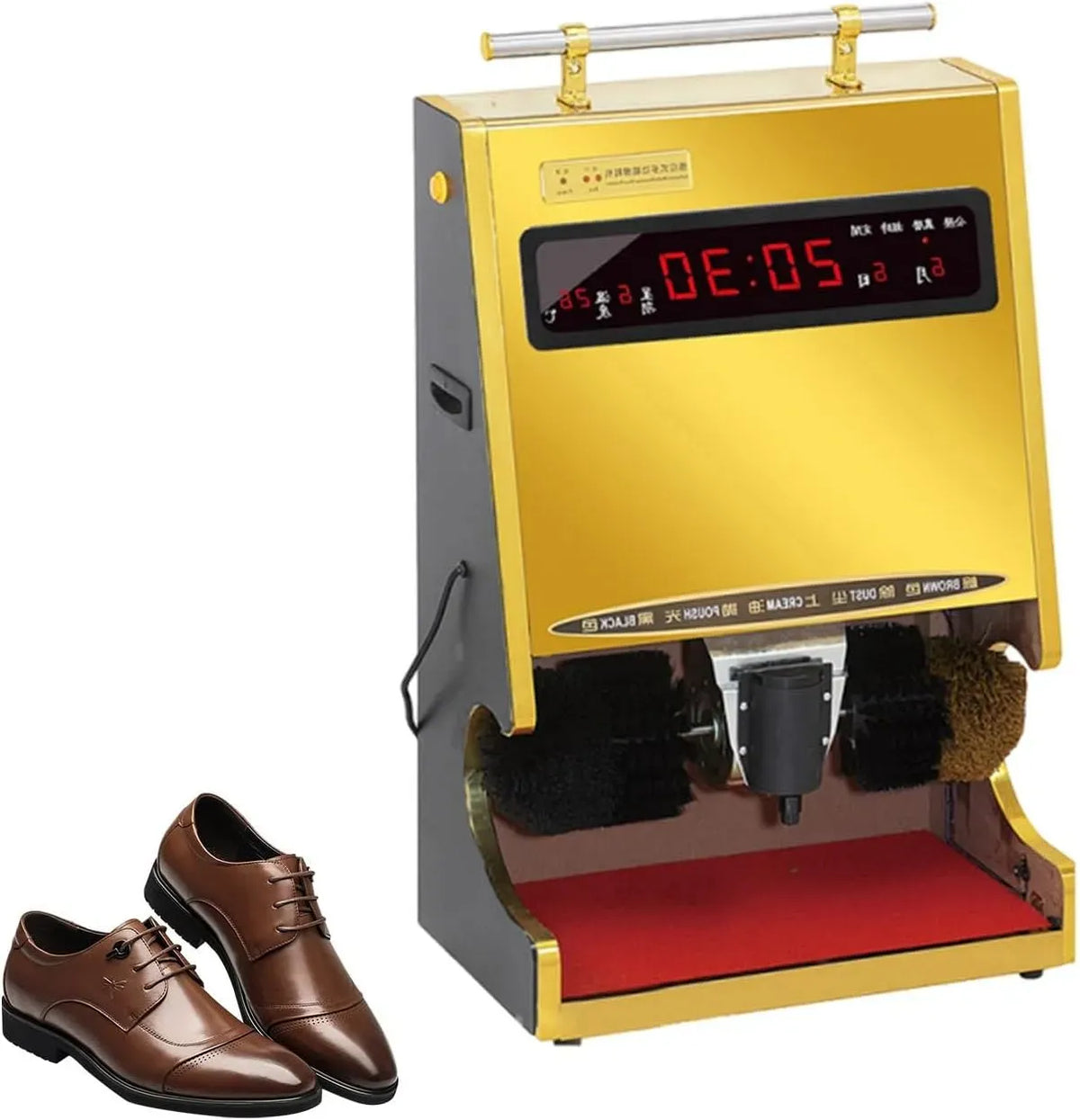 Schuhputzmaschine, Doppelbürste, für Lederschuhe Und