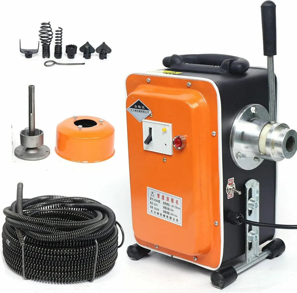 Rohrreinigungsmaschine, Rohrreinigungsgerät, Rohrreiniger, 750 W, 20 mm, 110 mm, für Rohrreinigungsgerät