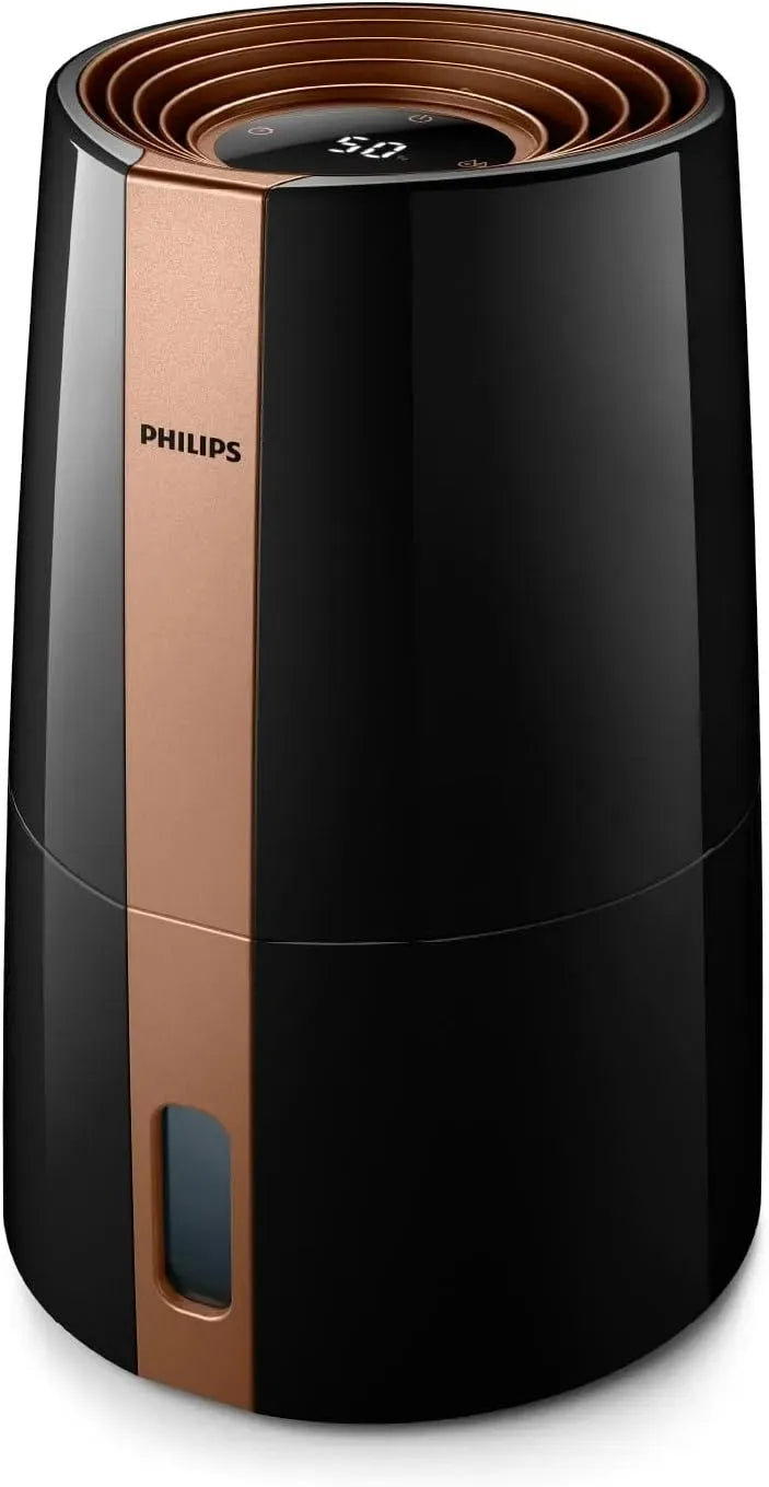 Philips Luftbefeuchter, IPS-Panel, Schwarz, für Räume bis 45 m2