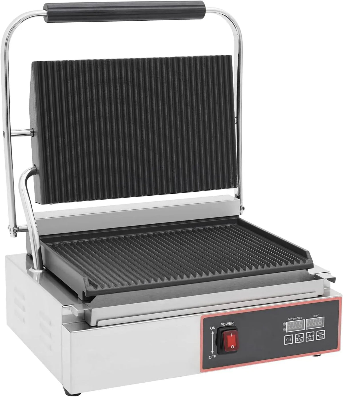 Smartes Thermostat, Timer, Grill, Kontaktgrill Doppelseitig, Abnehmbarer Ölauffangschale, Keramikbeschichtet