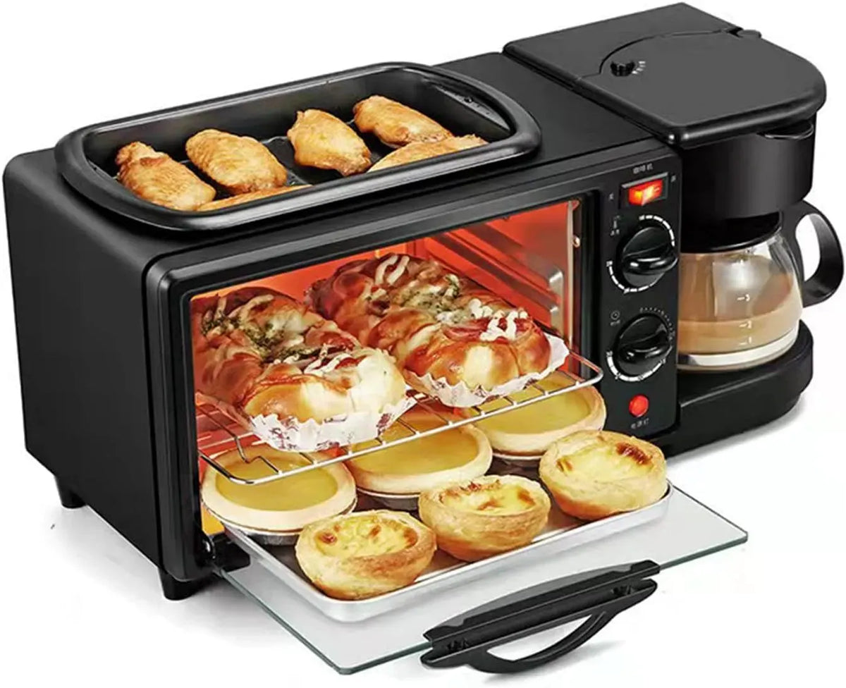 Toaster, 9 L, 1050 W, HYDEE, Timer, herausnehmbar, herausnehmbare Krümelschublade, Timer-Steuerung, in-1-Frühstücksmaschine
