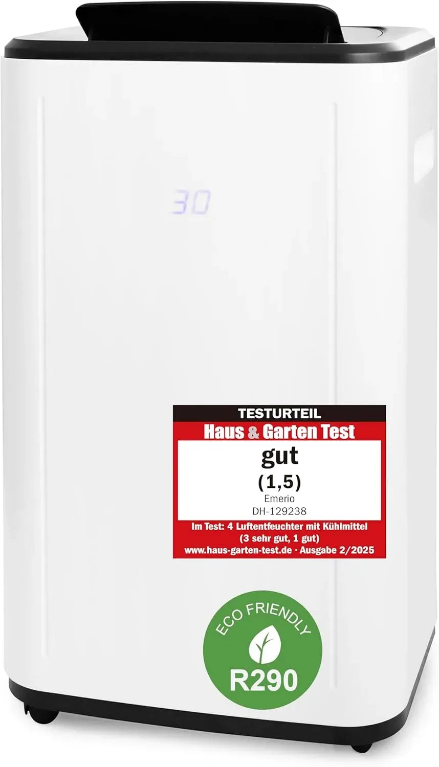 Luftentfeuchter, 6 L, Emerio R290 30L/Tag, Timer, LED Display, DH-129238, großer 6L Tank, Raumgröße bis zu 60m²