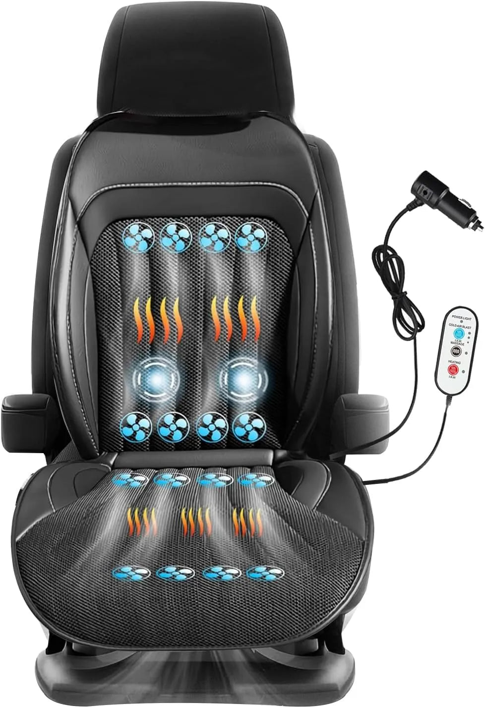 warm-2 Massage-Sitzkissen, Körpermassagegerät, 12 V, Wärmefunktion, für Autositze