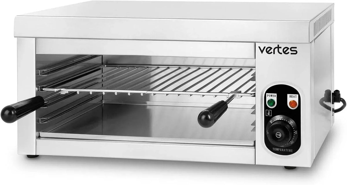 Grill, Ofen, 2000 W, 50 bis 300 °C, 280 mm, Warmhaltefunktion, Gastronomie, Edelstahl, Wärmefunktion, VERTES