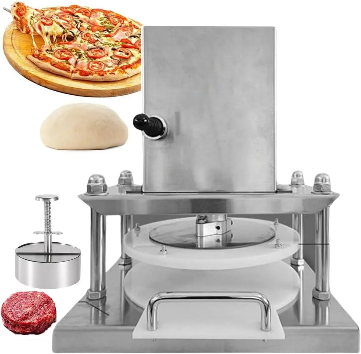 Teigausrollmaschine, Pizzakrustenpresse, Gebäck, Edelstahl, für Pizza