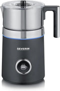 Severin SPUMA 700 Milchaufschäumer, 13 Programme, Milchschäumer, OLED, Edelstahl, Schwarz, LED-Lichtring mit Statusanzeige, Barista-Ausgusszotte