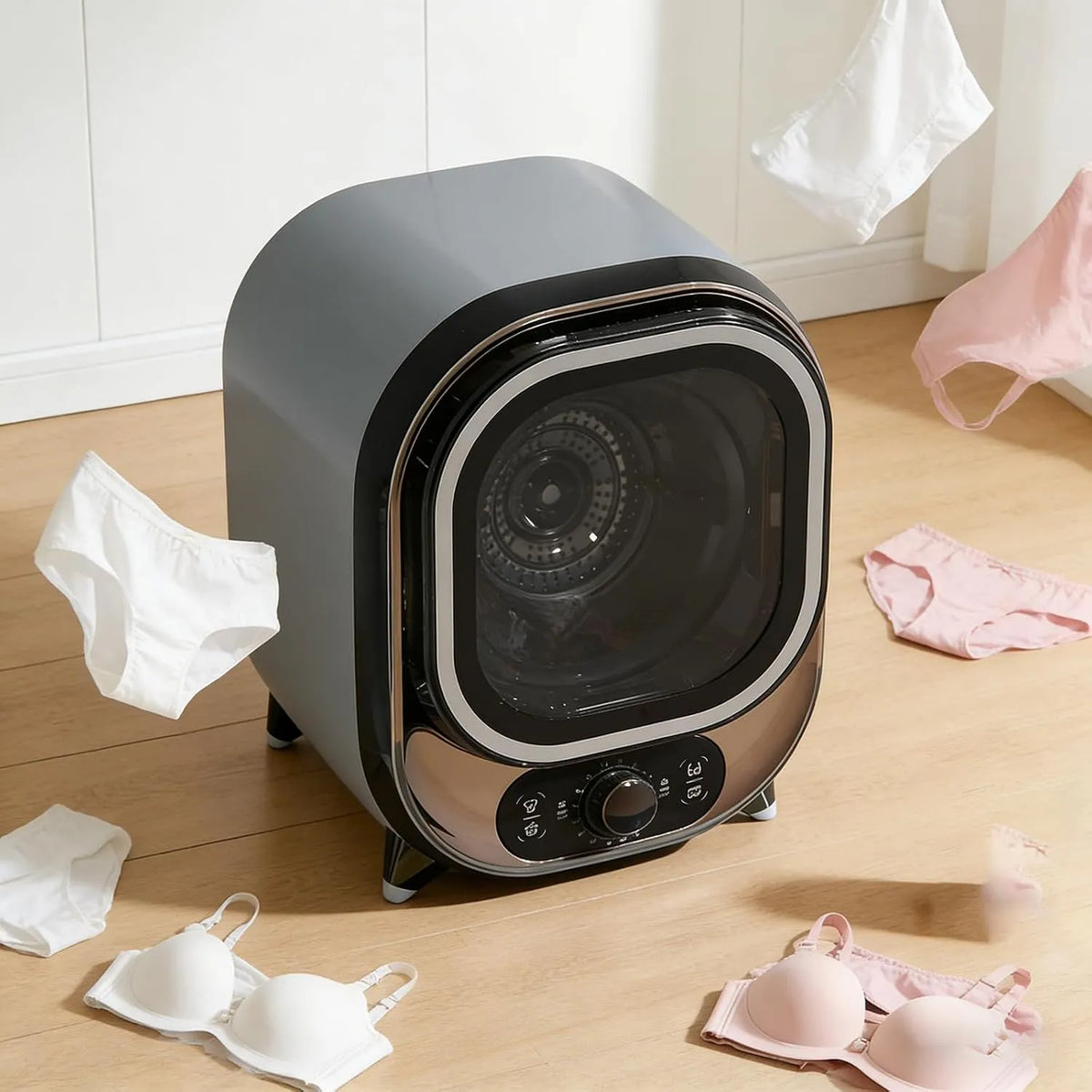 Wäschetrockner, 0,8 kg, tragbar, leise, 2 Trocknungsmodi: Kalt-/Heißluft, Leiser Betrieb, 35 Dezibel, Trockenkapazität: 0,8 Kg